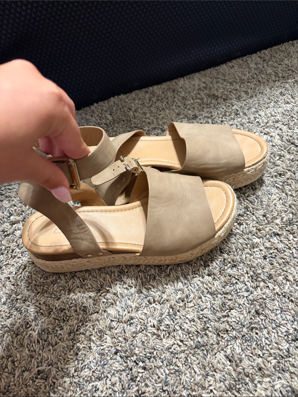 Soda Taupe Espadrille Platform Sandals